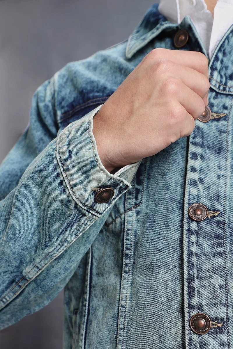 Inkd  Men's Overdyed Trucker Denim Jacket - Jacket for Men | 100% Cotton | Double Flap Pocket | Regular Fit | Full Sleeve Jacket for Men | Best Price UAE